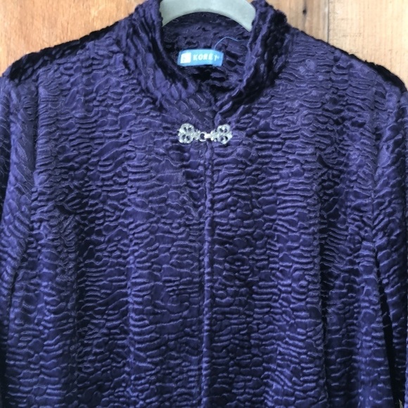 PURPLE Velvet Jacket Size 14 - Picture 2 of 7